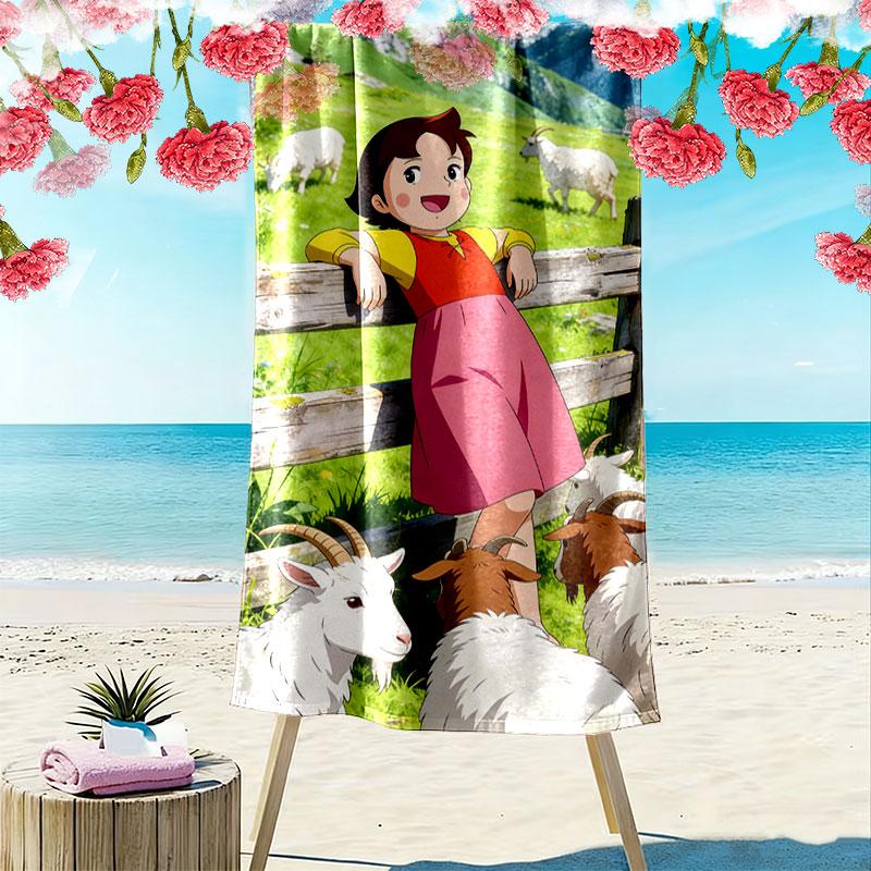 Heidi Flicka Strandhandduk, Stor Mjuk Snabbtorkande Handduk för Strand Camping Simning