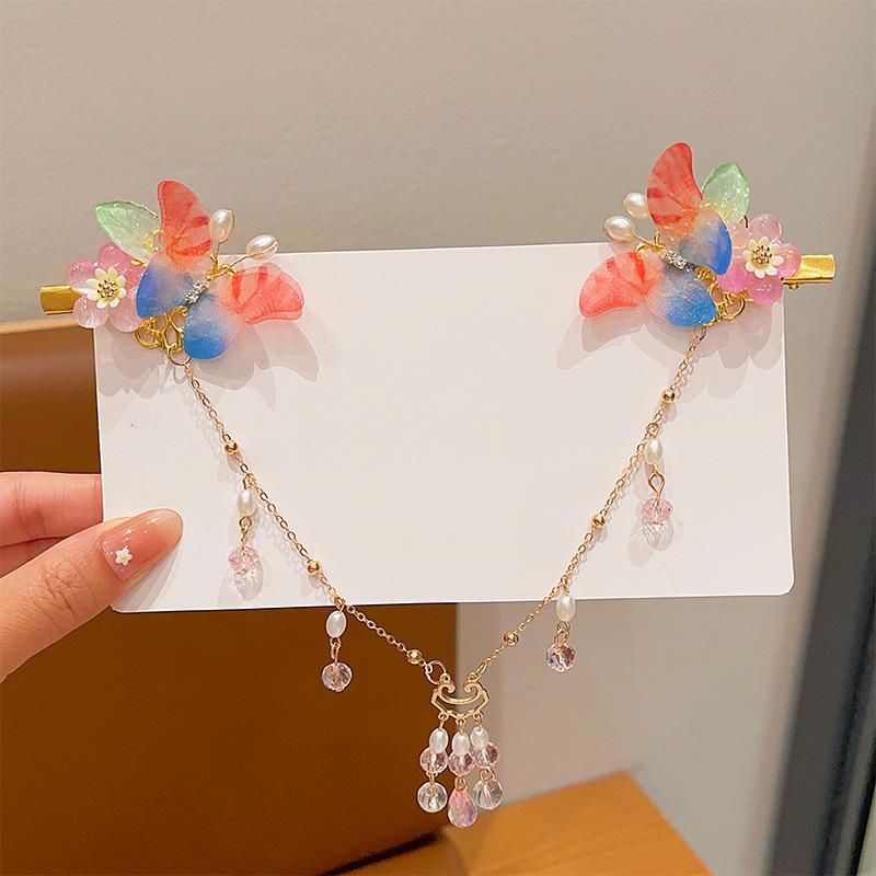 

Аксессуары для волос в стиле ханьфу: Детское украшение на голову с цепочкой на лоб, кисточкой и дизайном принцессы-феи