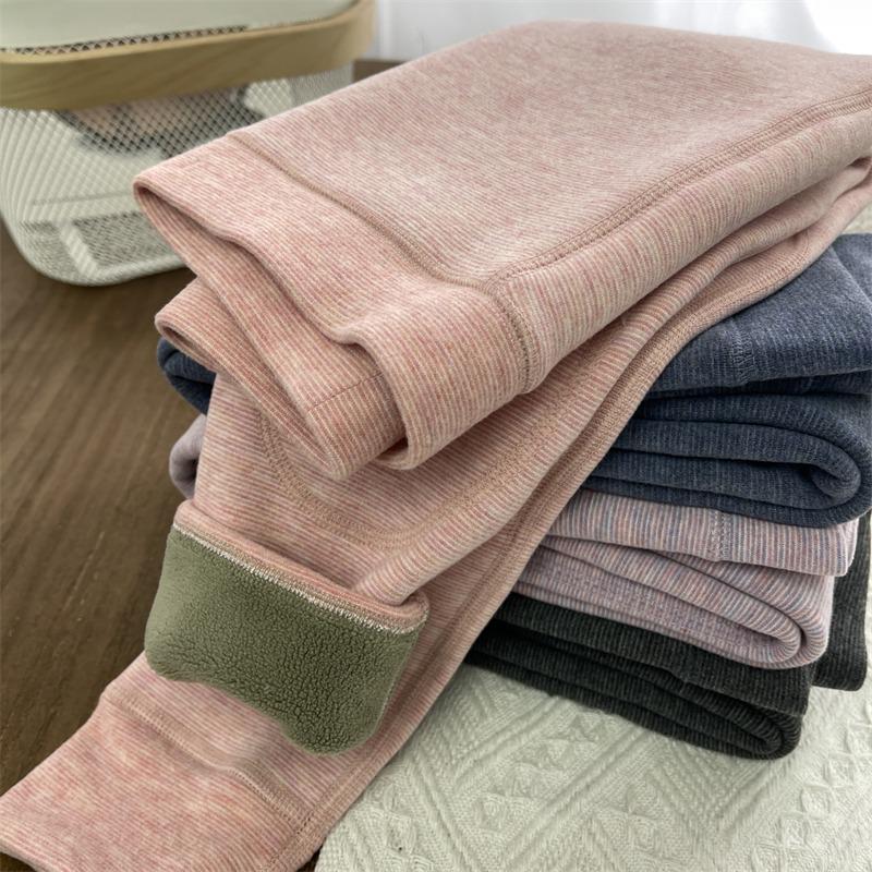 Kids' Double-Layer Fleece Lined Winter Pants - Warm Cotton School Uniform Leggings for Boys and Girls