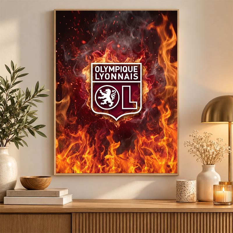 Lyon FC Diamond Painting Kit 5D Full Drill DIY Diamond Mosaic Wall Art Home Decor
