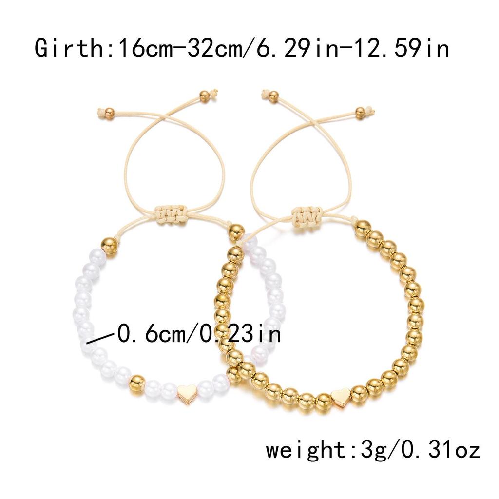 Trendy Hand-Woven Rice Bead Pearl Bracelet Set for Women