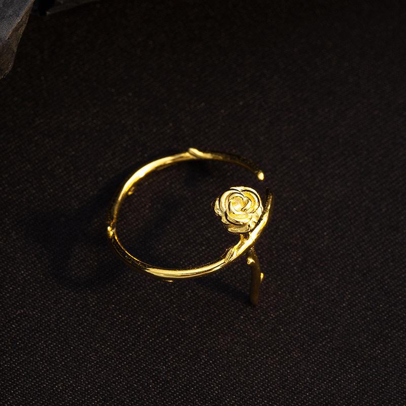 

Кольцо Banyan Tree S925 Silver Rose 3D с регулируемым цветком для женщин RS822 золотой