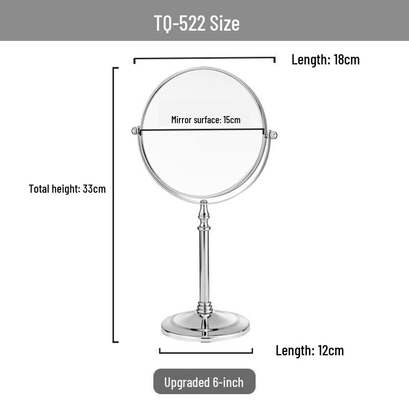 Oeny 6-inch Double-Sided HD Desktop Makeup Mirror with 3x Magnification