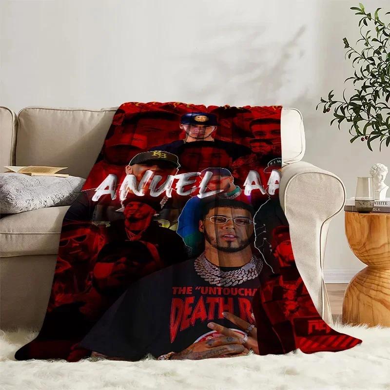 Fluffy Blankets Anuel AA Bed Sofa Camp Nap Bedspread Soft Blankets Fleece Home Textile Birthday Gift Blanket Bedroom Decor