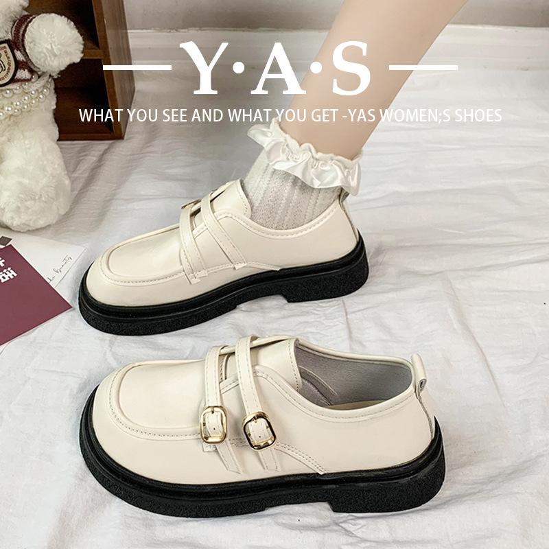 

Shoes Women 2025 New Spring and Autumn Black Platform Single Shoes Versatile Small Leather Shoes One Pedal 40 коричневий