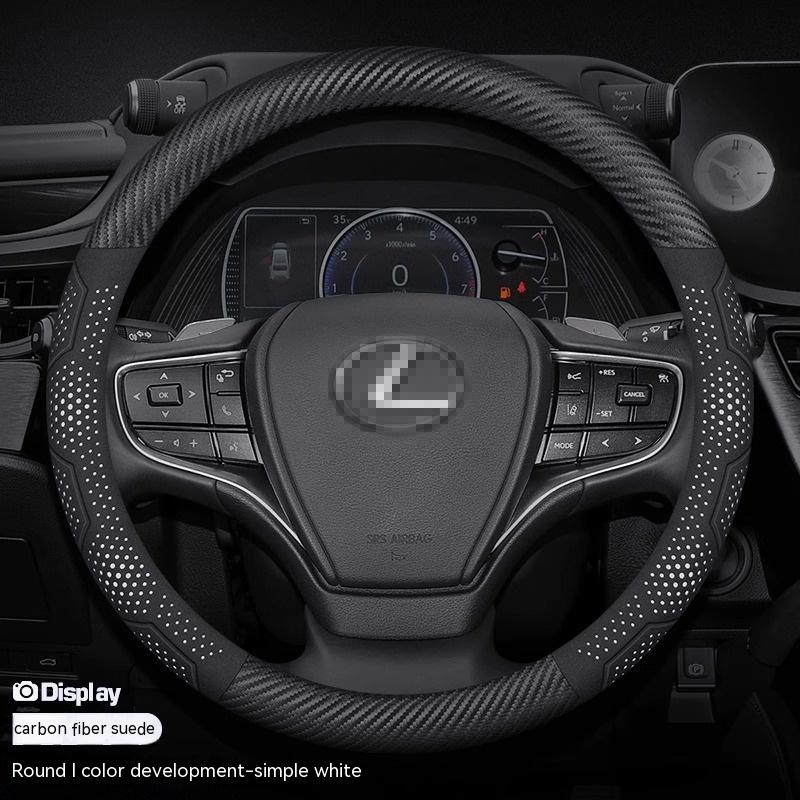 

For Lexus GS300h ES300h ES330 ES350 NX300h IS300 RX300 IS250 CT200h Carbon fiber Suede Car Steering Wheel Cover Auto Accessories