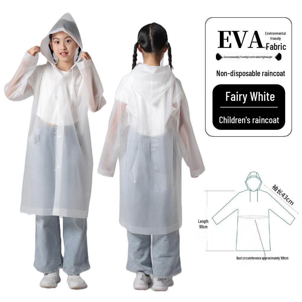 EVA Kids’ Raincoat: Thickened, Explosion-Proof for School, Hiking, Travel - Disposable Outdoor Poncho