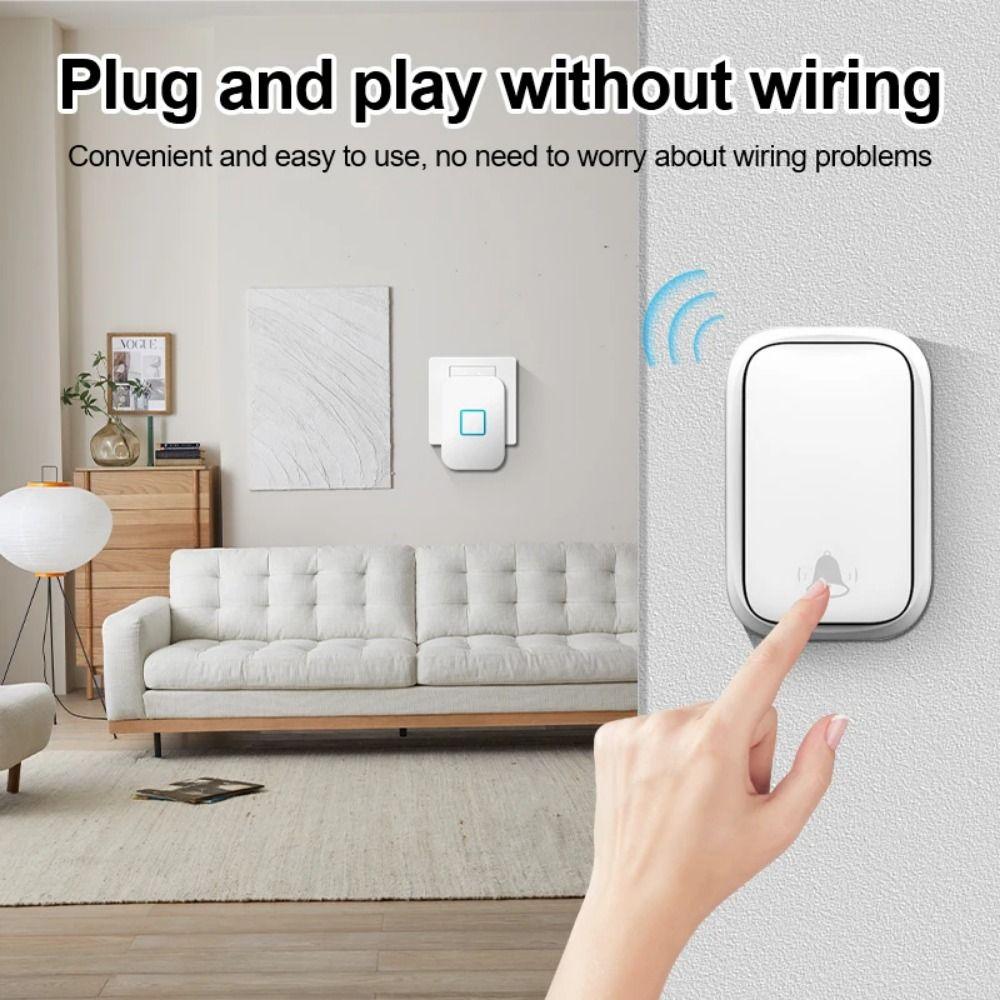 60 Chimes Wireless Doorbell Waterproof Door Chime Kit Welcome Doorbell  Indoor Outdoor Use