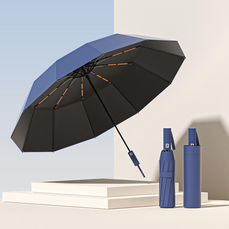 Umberley automatic umbrella, one-click full collection, large enlarged, thickened and reinforced, men's weather and rain dual-purpose folding