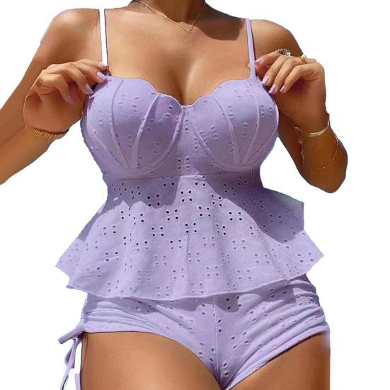 

2 шт./комплект. Жіночий сексуальний комплект бікіні. Бюстгальтер із завищеною талією. Швидко висихаючий купальник. фіолетовий