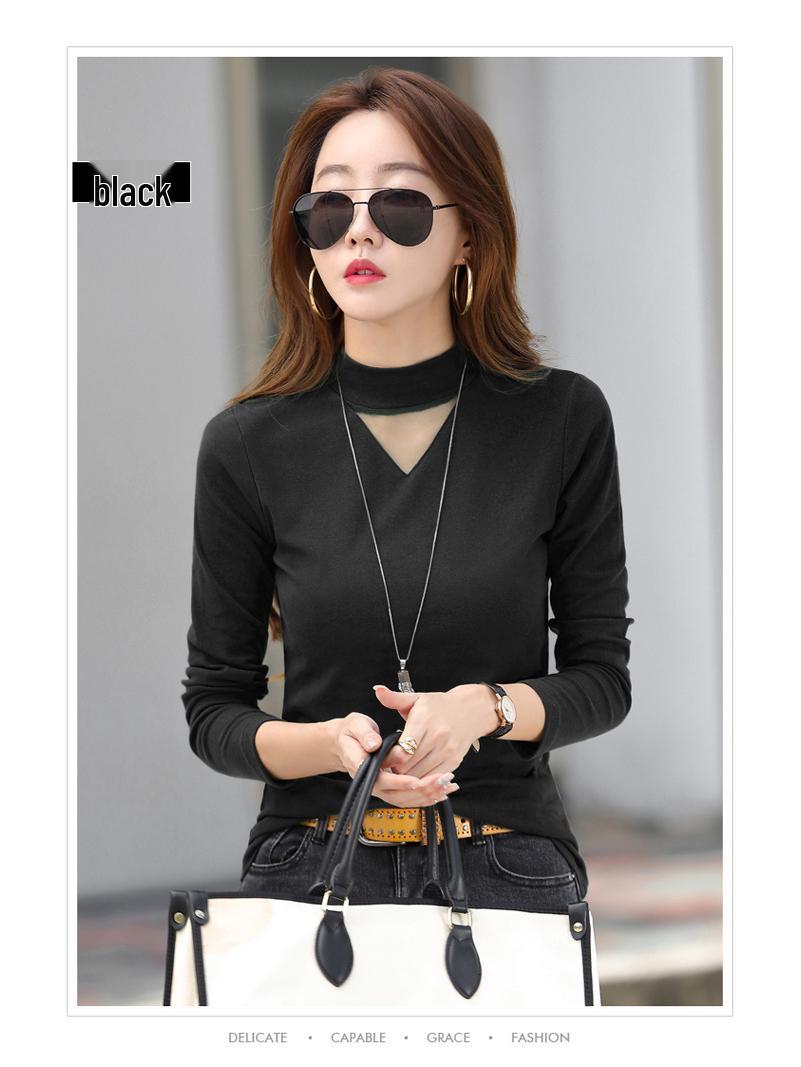 

Women s Plus Size Long-Sleeve Mock Neck Layered Top - Versatile, Stylish, and Warm for Autumn/Winter 3XL чорний