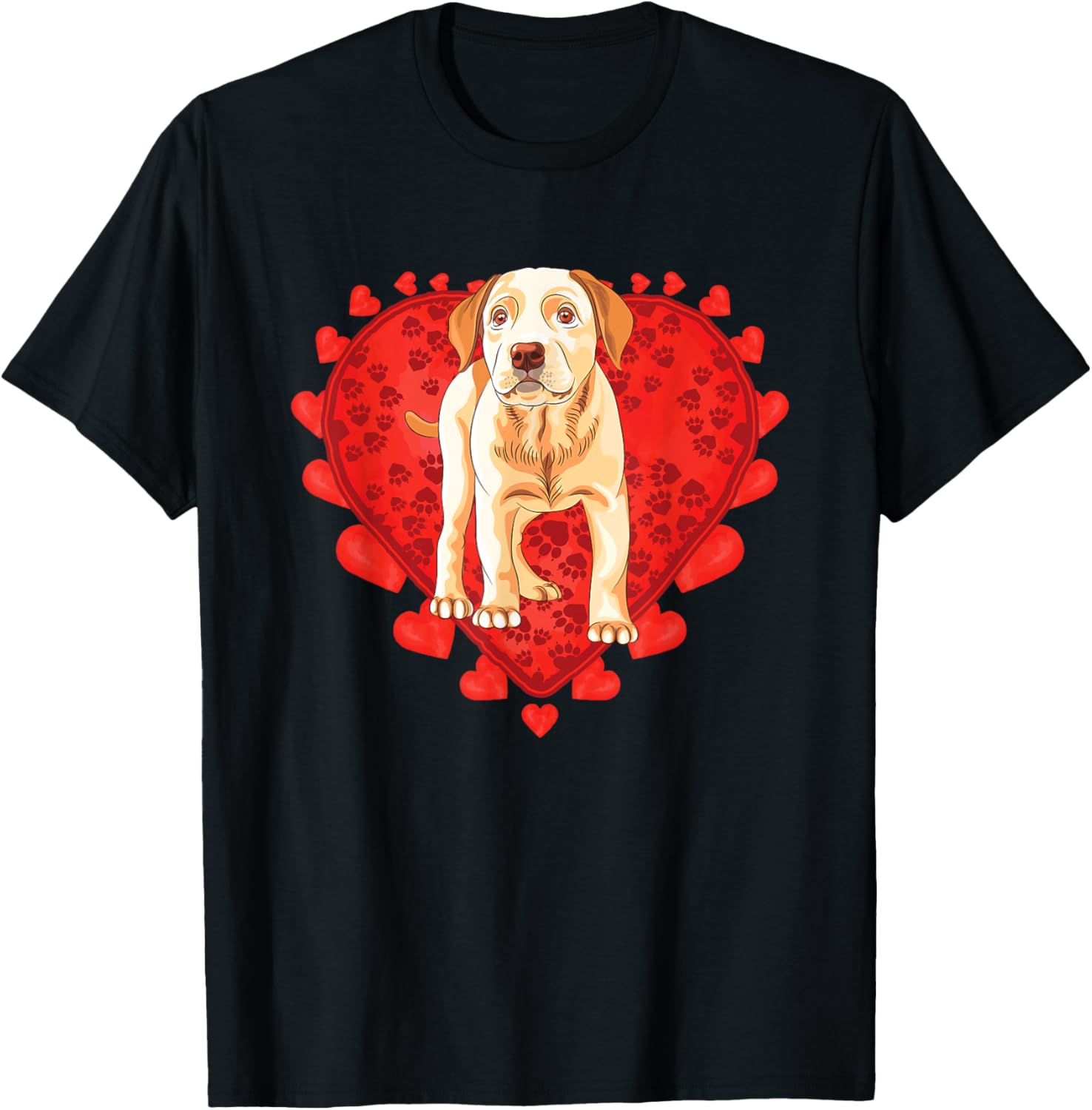 

Women s Yellow Labrador Retriever Dog Heart Paws Graphic Print Casual Short Sleeve Crew Neck Cute Pet Lover Gift Idea T-Shirt... S разноцветный