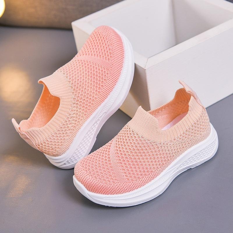 Spring Autumn Kids Breathable Mesh Slip On Sneakers Lightweight Fashion Casual Shoes For Boys And Girls