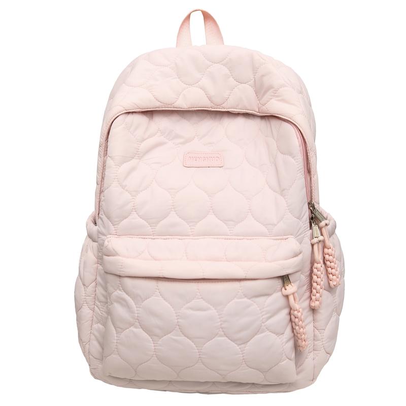 

Однотонный школьный рюкзак для студента, женский, легкий, водонепроницаемый рюкзак розовый