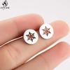 Cute Ballet Earings Women Jewelry Minimalist Puzzle Dinosaur Map Wave Cat Stainless Steel Stud Earrings Girls Pendientes