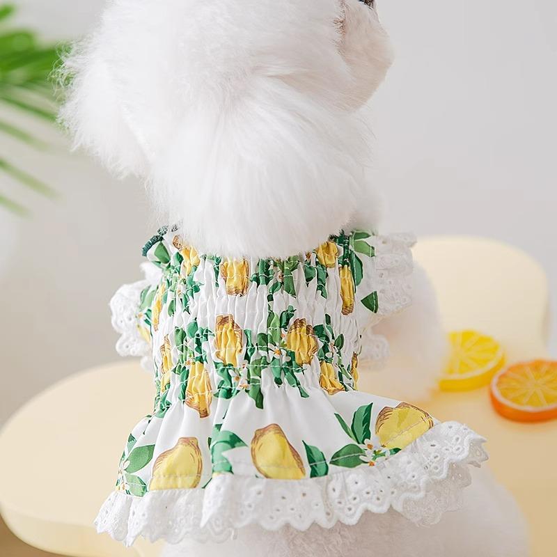 Spring and Summer Puppy Dog Clothes Thin Breathable Suspender Skirt Cat Small Dog Teddy Pet Dress