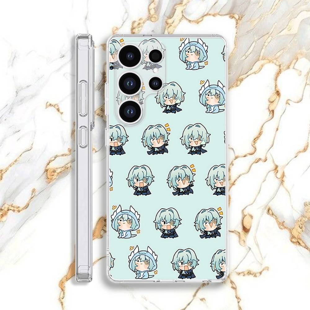 Anaxa Honkai Phone Case For Samsung S30,23,21,22,20, FE lite,S10,9,8,7 PIus Note20ultra Soft Transparent