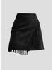 European Style Asymmetrical Fringed Suede Bodycon Mini Skirt - Retro Fashion 2025