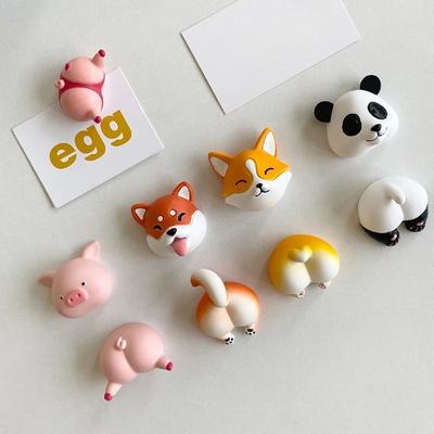 Tierkopf und Schwanz Kühlschrankaufkleber Niedliche Panda Magnete Magnetische Aufkleber Kühlschrankdekorationen DIY Selbstklebende Folie
