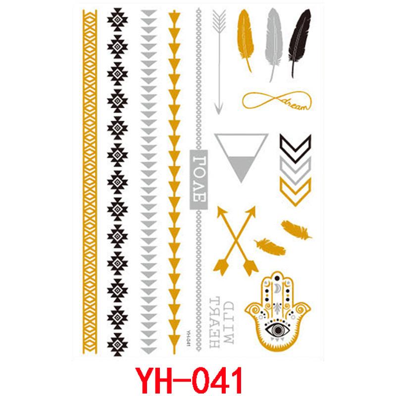 Bronzing Tattoo Sticker, Metal Waterproof Tattoo Sticker, Tattoo