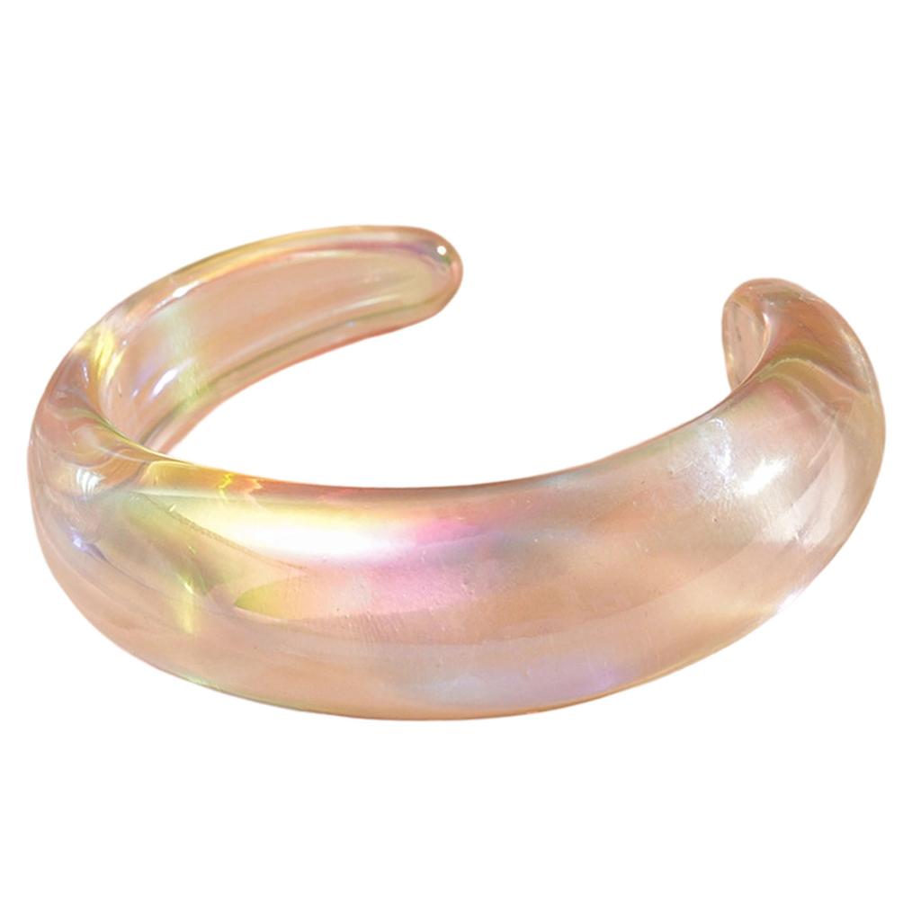 Lightweight Comfortable Geometric Acrylic Bracelet Color Changing Hues Trendy Outfit Complement Versatile Jewelry