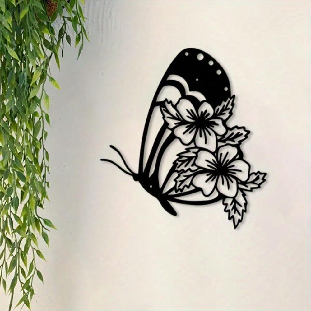 Large Black Iron Butterfly Wall Art Outdoor Garden Decor Metal Sculpture