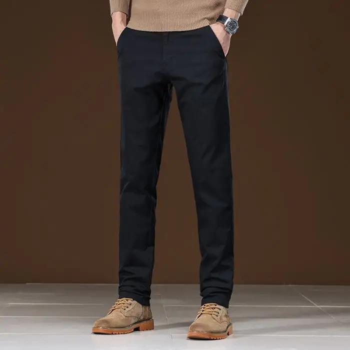 Men Dress Casual Pants 2026 Spring Autumn Men Classic Business Straight Suit Pants Male Black Khaki Grey Casual Trousers