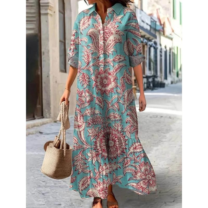 IHUASU Fashion Autumn Winter Long Sleeve POLO Neck Casual Dresses