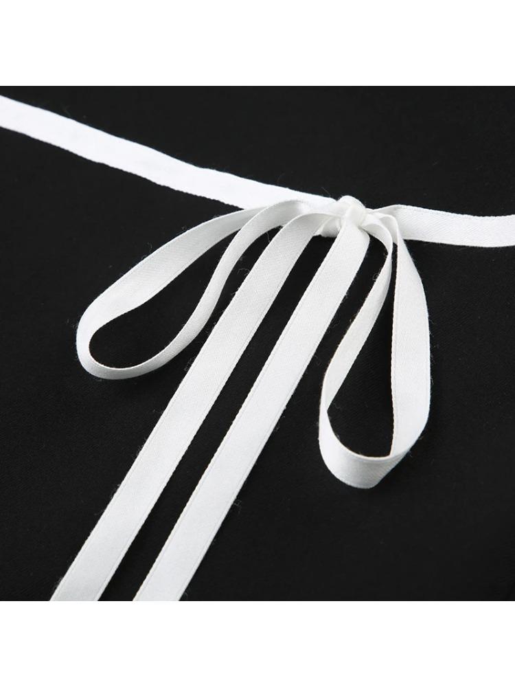 Sweet Basic Patchwork Bandage A-Line Skirt Casual Slim Low-Waisted Mini Skirts Women 2024 Summer Fashion Streetwear Lady