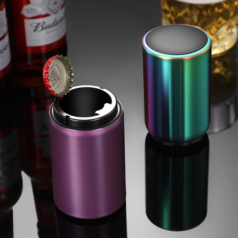 Stainless Steel Press-Type Beer Bottle Opener - Creative Household Gift.