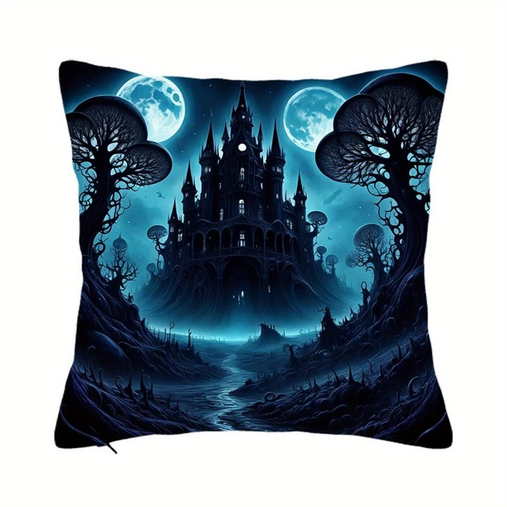 Home Decor Dragon Vs Castle Fantasy Pillow Covers Pattern Cushion Cover Suitable For Sofa Bedroom Car Pillow Cover