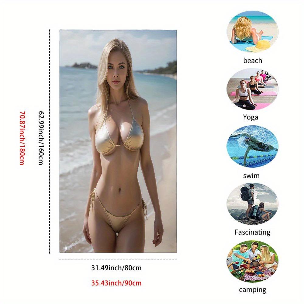 Asciugamano da Spiaggia in Microfibra ad Asciugatura Rapida con Fantasia Bikini Morbido Assorbente Leggero per Piscina Spiaggia Viaggio Regalo di Pasqua