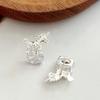 S925 Sterling Silver Unicorn Zircon Stud Earrings - Light Luxury, Personalized Design for Women