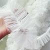 White Polka-dot Center Pleated Stretch Lace DIY Girls Clothing Skirt Cuff Neckline Hat Fluffy Trim Car Pillow Sewing Material