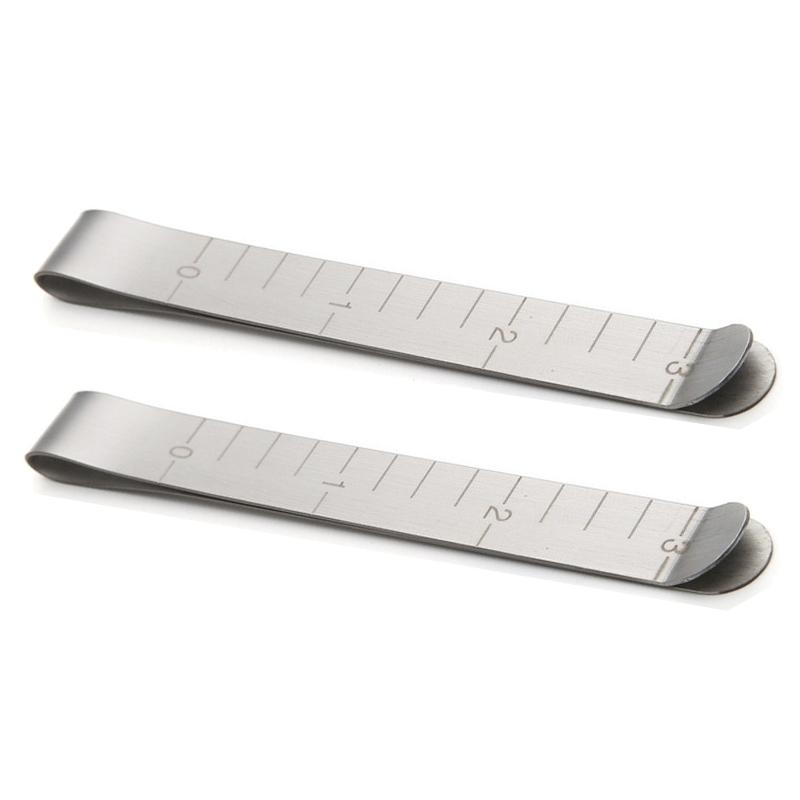 Stainless Steel Hemming Clips Metal Sewing Crimping Clip Cloth Measurement Ruler Sewing Stitching Quilting Ruler Tools