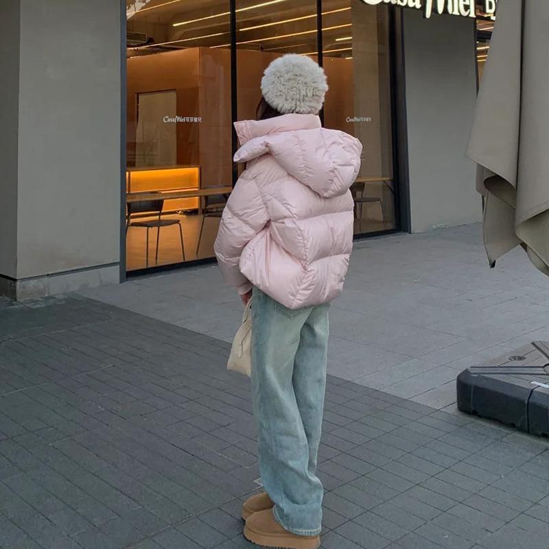 Autumn Winter Short Jacket Women Fashion Lightweight Hooded Down Cotton Overcoat Female Loose Casual Warm Parkas Outerwear