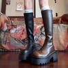 Black Long tube Boots for Women 2026 New Spring and Autumn Winter Thick soled Over Knee High tube Knight Boots