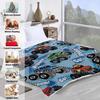 Monster Truck Blanket for Boys Car Throw Blankets Blue Soft Flannel Fleece Blanket for Kids Baby New Born Lightweight  grinch