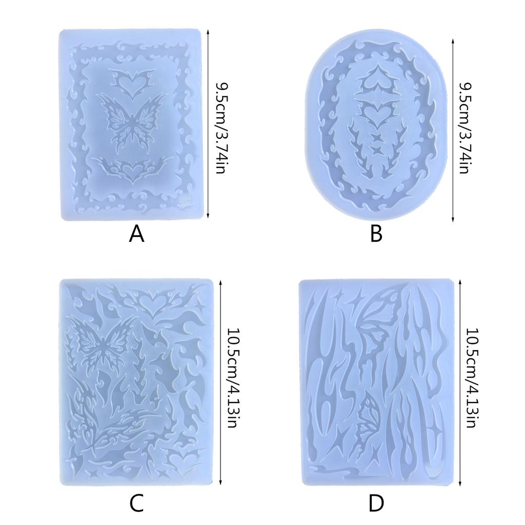 Butterfly Loves Flame Quicksand Silicone Mold Epoxy Resin Mold Pendant Photo Frame Edge Decoration Diy Craft Making