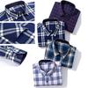 New 100% Cotton Brushed Long Sleeved Shirts for Men Slim Fit Formal Soft Plaid Casual Blouses Business Designer Checked Clothes