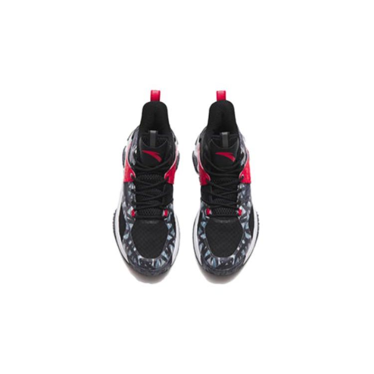 Anta Comfortable Versatile Shock Absorbing Non-Slip Low-Top Kids Basketball Shoes Kids Sneaker Black Red 312311115-2