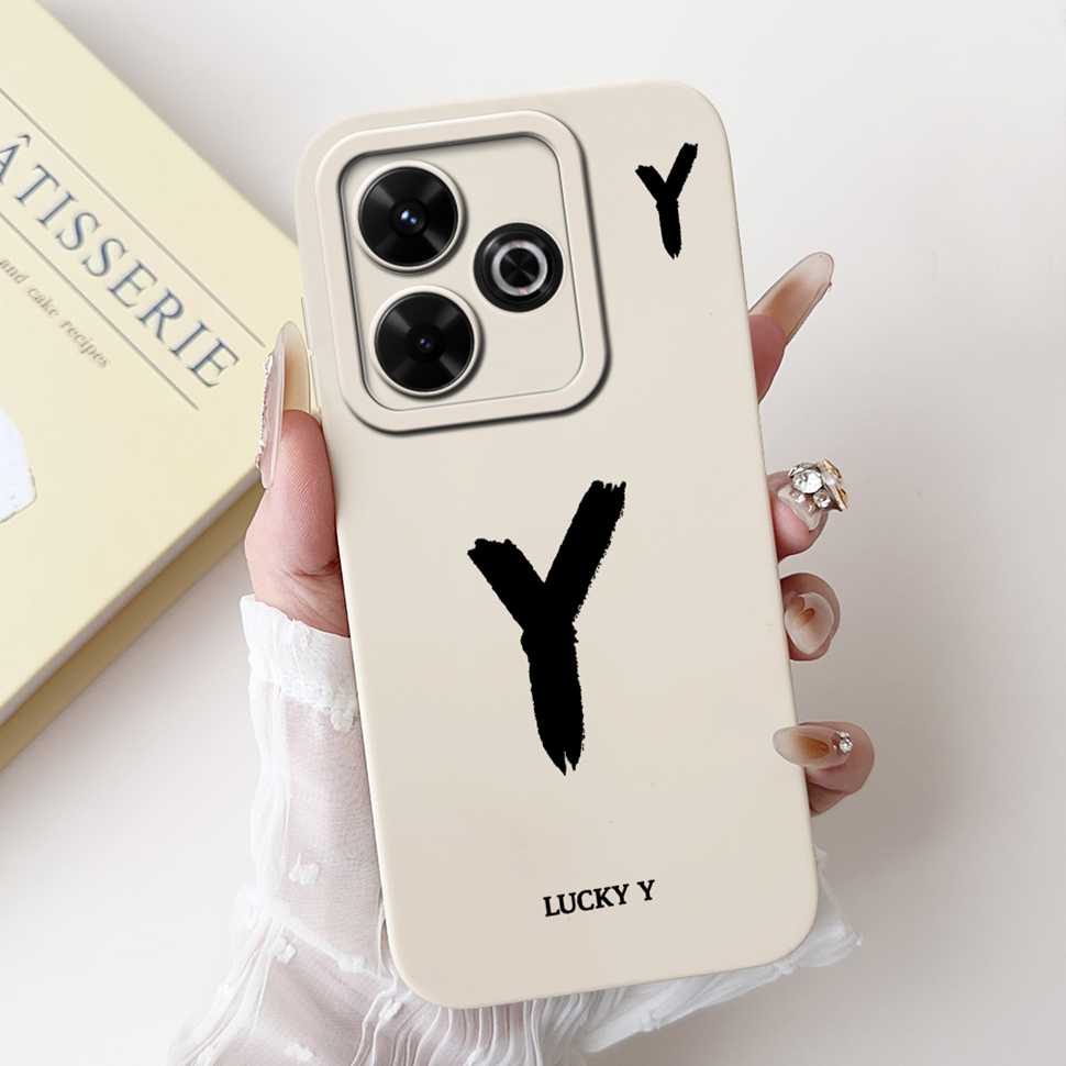 Casing For Xiaomi Redmi 13 Case Luxury Letter Cover For Redmi 12 13 Redmi13 Redmi12 4G Silicone Soft Shockproof Back Cover