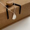 English Lucky Water Drop Pendant Necklace Geometric Necklace Temperament Gift for Best Friends Brushed Beans