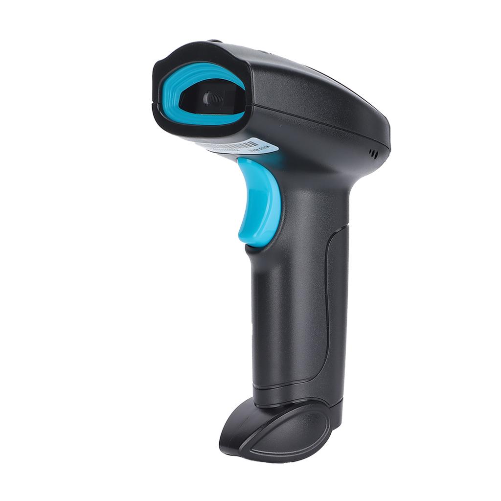Barcode Scanner Handheld 360 Degrees  Reading Dustproof Waterproof Wireless QR Code USB Reader(Black Blue )