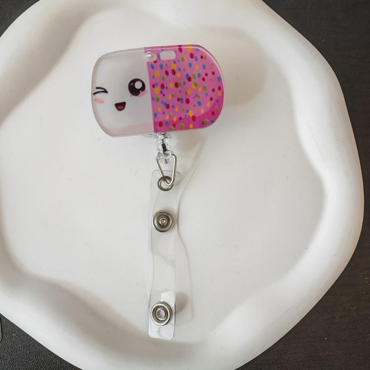 

Retractable Heart-Shaped Nurse Badge Reel with Syringe Mask Design