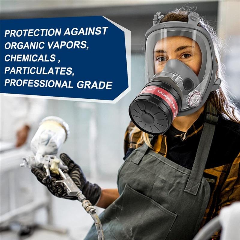 40mm Gas Mask Filters, Single Gas Mask Filter for Gas Mask, 40mm Activated Carbon Filter Against Vapors, Dust, Paint, Spray, Welding