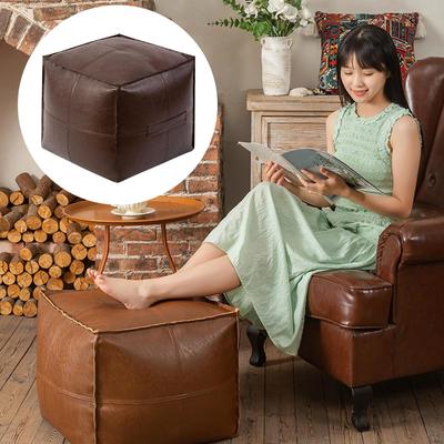Footstool Couch Cover Cushion PU Leather Good Craftsmanship Without Inserts Decor Foot Stool