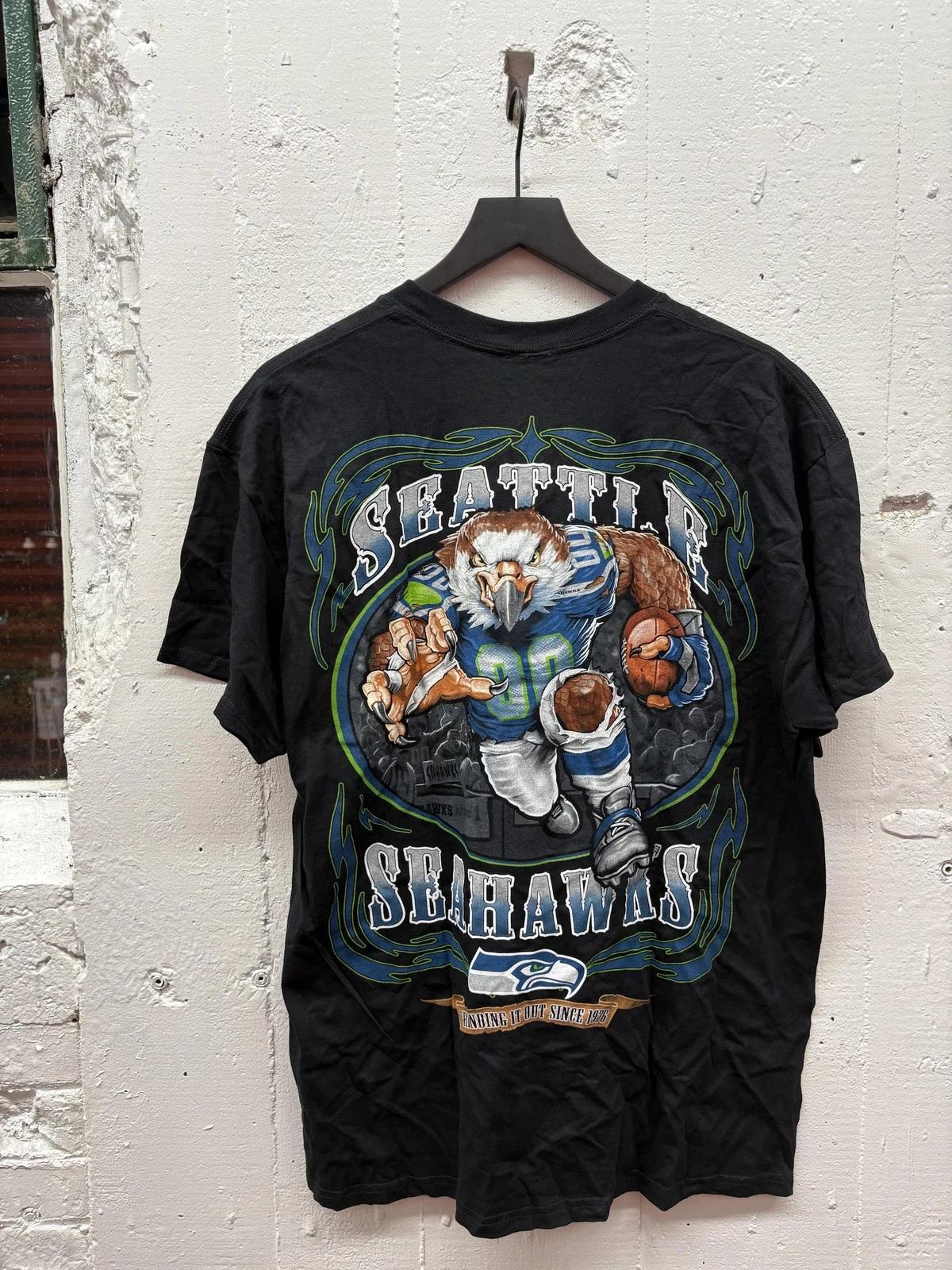 Seattle Seahawks Shirt Mens Large Black NFL Graphic Tee Team Apparel Football XL