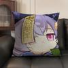 Qiqi Cute Genshin Impact Cushion Cover Natural Linen Organic Fabric DoubleSided Printing Sofa Home Decor Gift Pillow Case