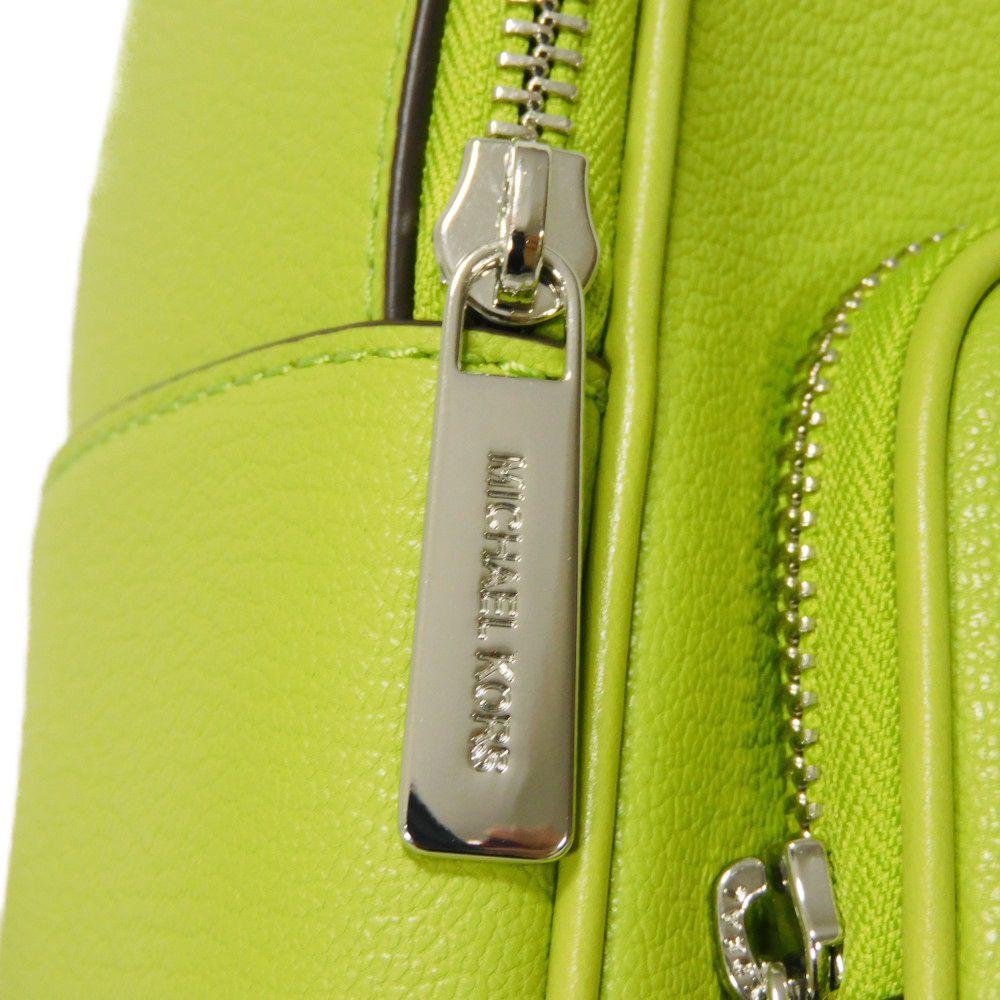 Used Jet Set Medium Pocket Daypack (11974) 35T4STTB2L 7927 Calfskin Unused Logo Lime Women's from Japan AUTHENTIC